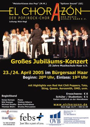 Plakat des Jubiläumskonzerts "25 Jahre Musikschule Haar e.V."