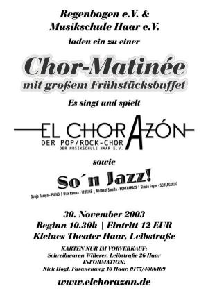 Plakat des Konzerts im Kleinen Theater in Haar